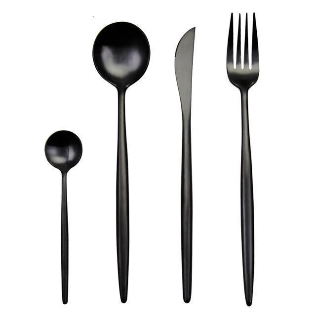 Arya Black Cutlery Set Cutlery - Venetto Design Default Title Venettodesign.com