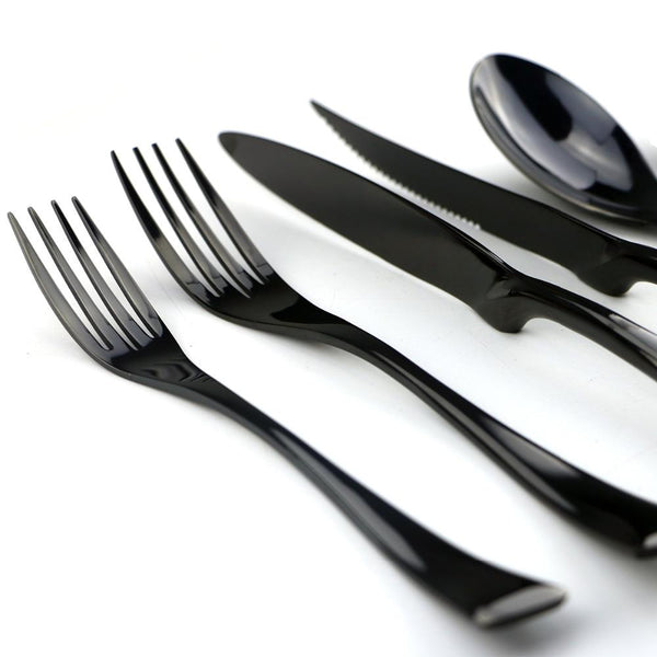 Jet Black Cutlery Full Set Cutlery - Venetto Design Venettodesign.com