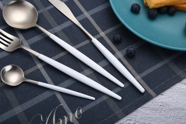 Arya White Silver Cutlery Cutlery - Venetto Design Venettodesign.com