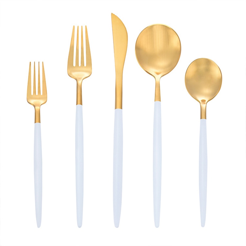 Arya White Gold Cutlery Set Cutlery - Venetto Design Venettodesign.com