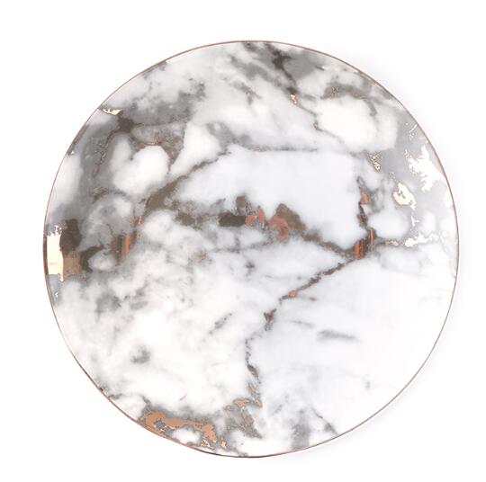 Giotto Marble Plate Plate - Venetto Design Set of 4 White Gold Color / 20cm (8") Venettodesign.com